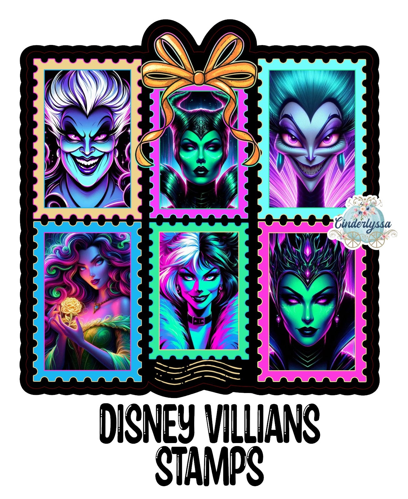 Disney Villians Stamp Theme Cardstock Silicone Mold, Aroma Bead Molds, Premium Cardstock Images
