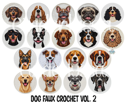 2 inch Round Dog Faux Crochet Vol. 2 Cardstock Only for freshies Cardstock Silicone Mold, Premium Cardstock Images - NO MOLD