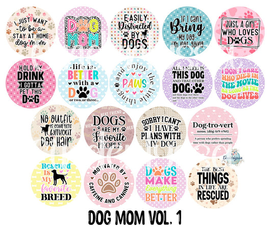 2.5 inch Round Dog Mom Vol. 1 Cardstock Only for freshies: Cardstock Silicone Mold, Premium Cardstock Images - NO MOLD