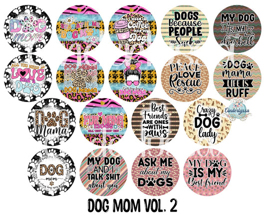 3 inch Round Dog Mom Vol. 2 Cardstock Only for freshies - NO MOLD, for Aroma Bead Molds, Premium Cardstock Images