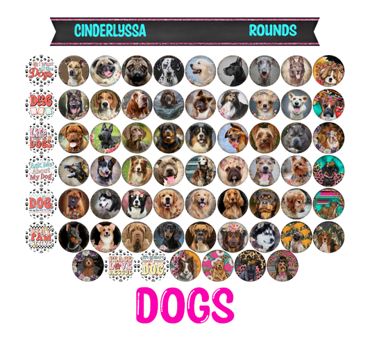 3 inch Round Dogs Cardstock Only for freshies -NO MOLD: for Aroma Bead Molds, Premium Cardstock Images