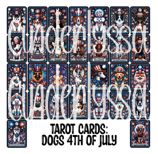 Tarot Cards: Dogs 4th of July Dual Cavity Cardstock Silicone Mold, Aroma Bead Molds, Premium Cardstock Images