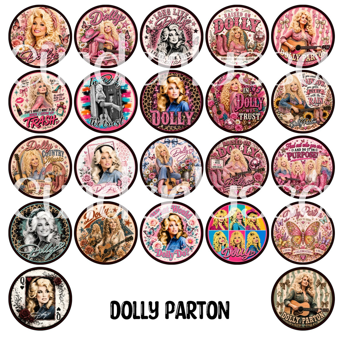 2 inch Round Dolly Parton Cardstock Only for freshies: Aroma Bead Freshies, Cardstock Silicone Mold, Premium Cardstock Images-NO MOLD