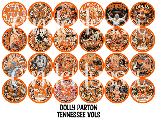 Dolly Parton Tennessee Vols Rounds Cardstock Only for freshies - NO MOLD for Aroma Bead Molds, Premium Cardstock Images