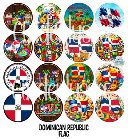 3.75 inch Round Dominican Republic Flag for Cardstock Silicone Mold, for Aroma Bead Molds, Premium Cardstock Images