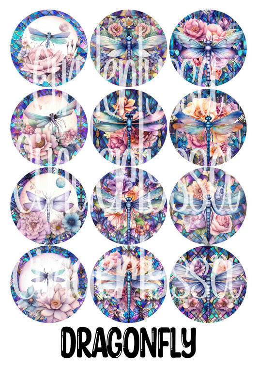 3 inch Round: Dragonfly Cardstock Only for freshies - NO MOLD for Aroma Bead Molds, Premium Cardstock Images
