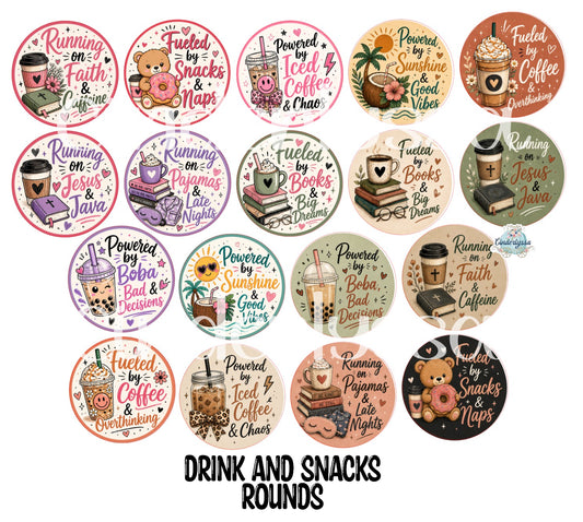 3.75 inch Round Drinks and Snacks for Cardstock Silicone Mold, for Aroma Bead Molds, Premium Cardstock Images