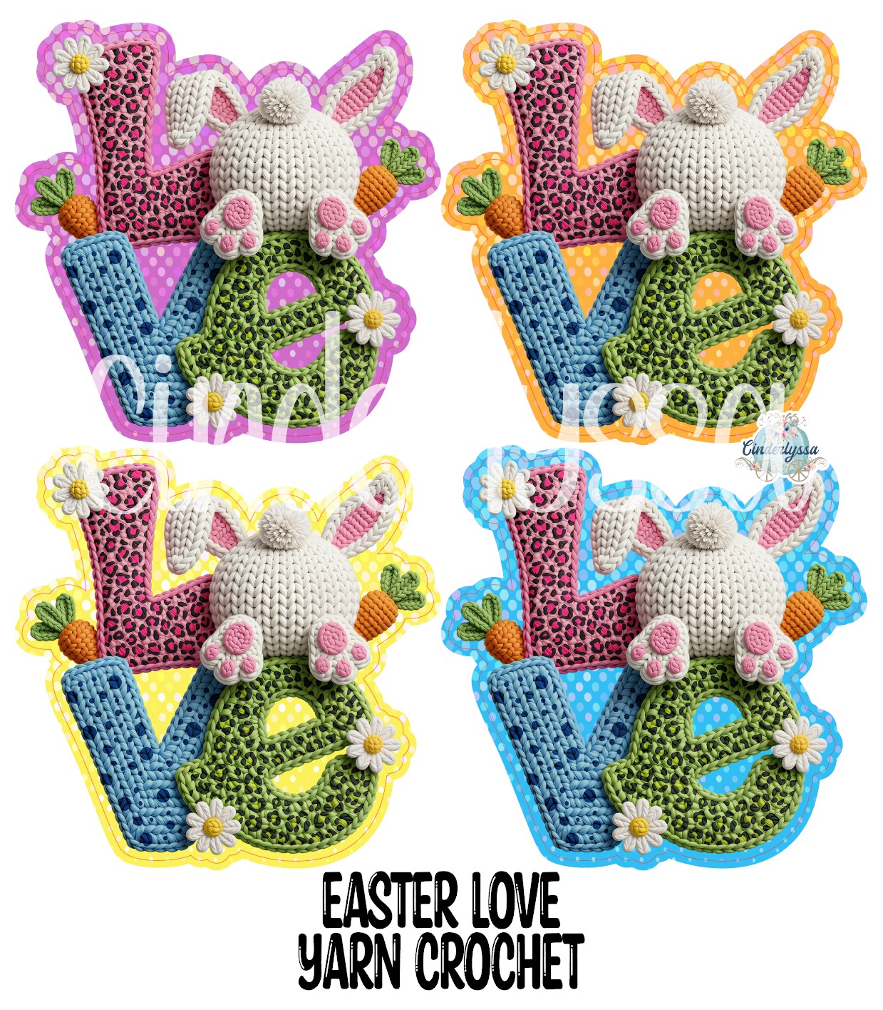 Easter Love Yarn Crochet Cardstock Silicone Mold, Aroma Bead Molds, Premium Cardstock Images