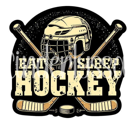 Eat Sleep Hockey Cardstock Silicone Mold, Aroma Bead Molds, Premium Cardstock Images