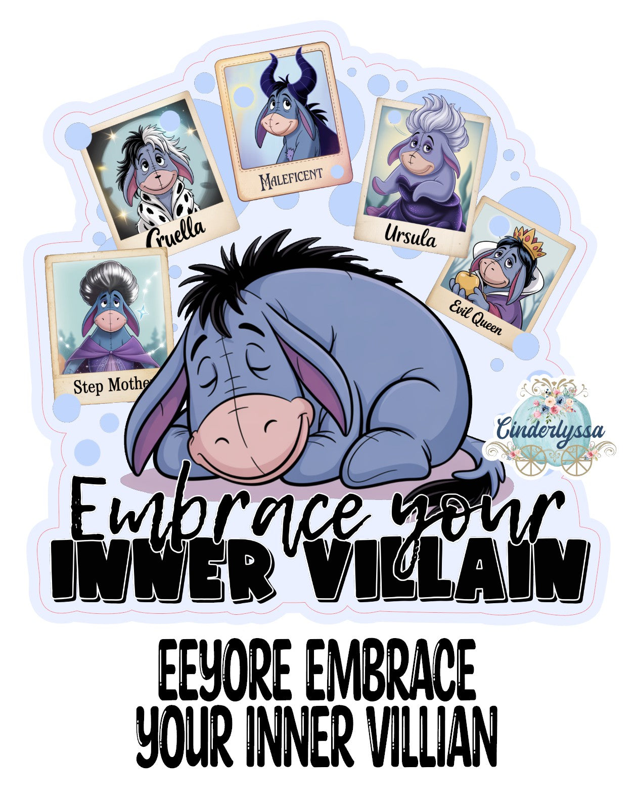 Eeyore Embrace Your Inner Villian Cardstock Silicone Mold, Aroma Bead Molds, Premium Cardstock Images