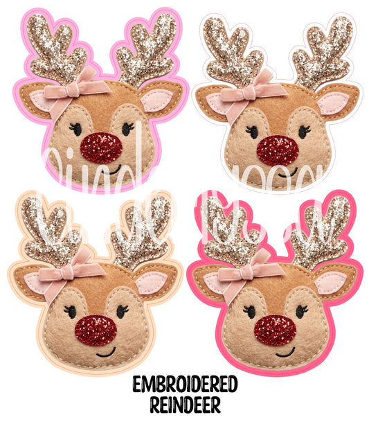 Embroidered Reindeer Cardstock Silicone Mold, Aroma Bead Molds, Premium Cardstock Images