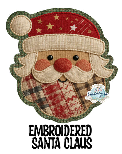 Embroidered Santa Claus for Cardstock Silicone Mold, Aroma Bead Molds, Premium Cardstock Images