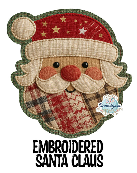 Embroidered Santa Claus for Cardstock Silicone Mold, Aroma Bead Molds, Premium Cardstock Images