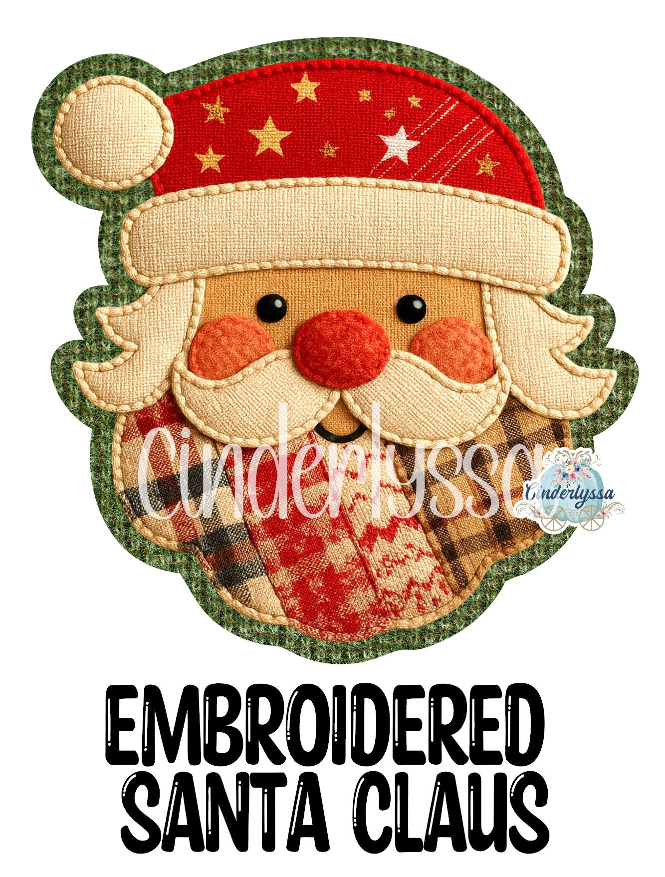Embroidered Santa Claus for Cardstock Silicone Mold, Aroma Bead Molds, Premium Cardstock Images