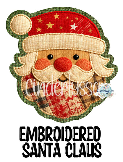Embroidered Santa Claus for Cardstock Silicone Mold, Aroma Bead Molds, Premium Cardstock Images