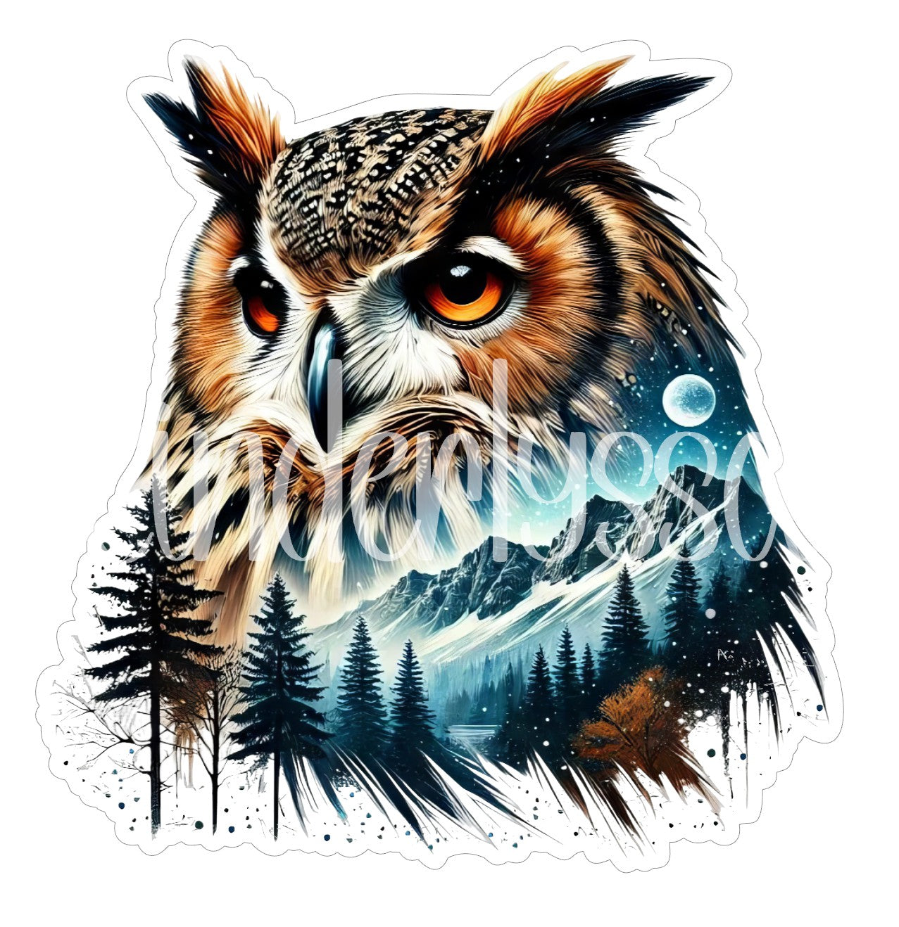 Enchanting Great Horned Owl Cardstock Silicone Mold, Aroma Bead Molds, Premium Cardstock Images