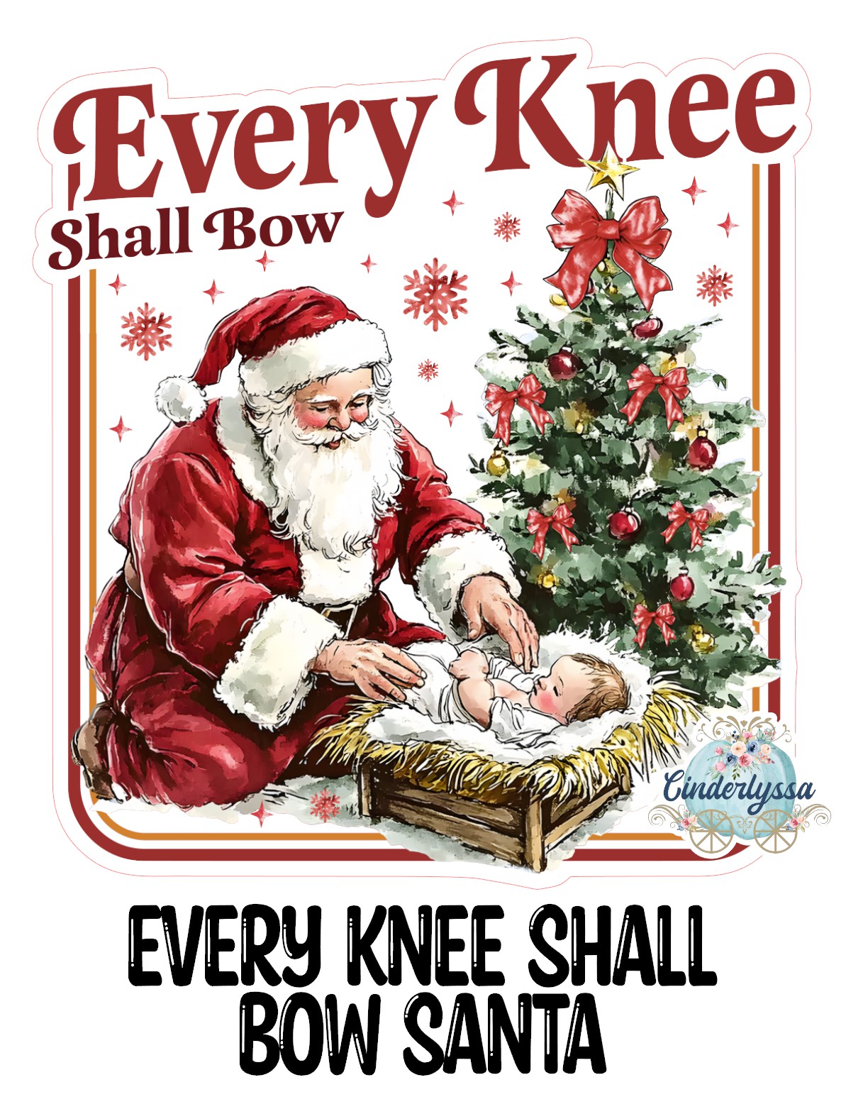 Every Knee Shall Bow Santa Cardstock Silicone Mold, Aroma Bead Molds, Premium Cardstock Images