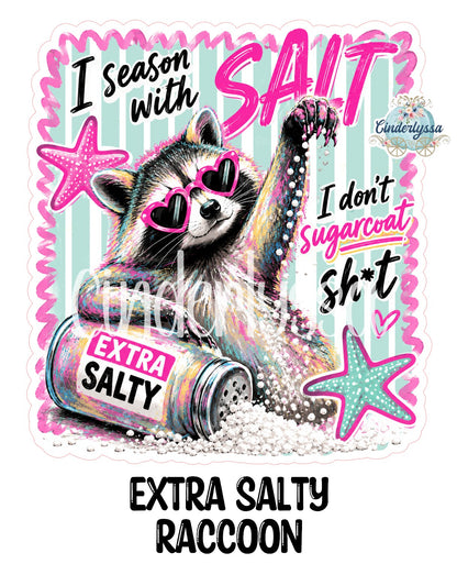 Extra Salty Raccoon for Cardstock Silicone Mold, Aroma Bead Molds, Premium Cardstock Images