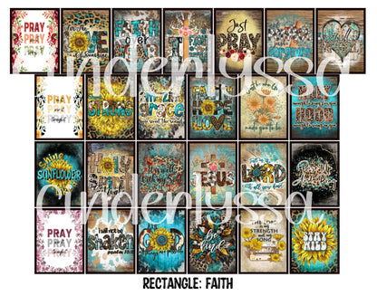 3x3.5 inch Rectangle: Faith Theme With .25 inch Curved Edge Cardstock/Picture With Curved Edge Cardstock Silicone Mold, Aroma Bead Molds