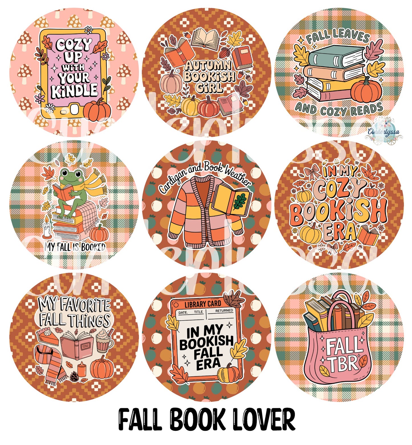3.75 inch Round Fall Book Lover for Cardstock Silicone Mold, for Aroma Bead Molds, Premium Cardstock Images