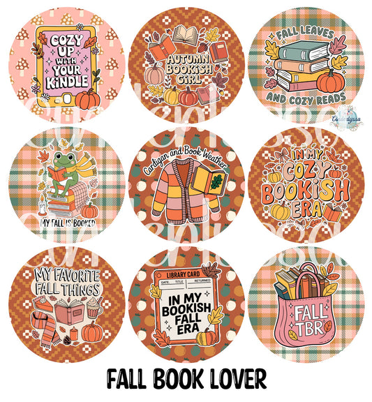 3.75 inch Round Fall Book Lover for Cardstock Silicone Mold, for Aroma Bead Molds, Premium Cardstock Images