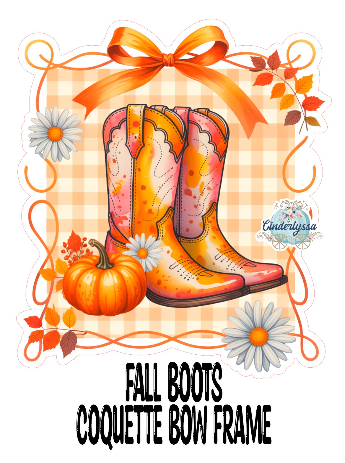 Fall Boots Coquette Bow Frame Cardstock Silicone Mold, Aroma Bead Molds, Car Freshies, Premium Cardstock Images