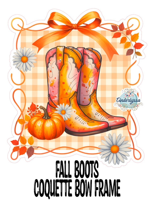 Fall Boots Coquette Bow Frame Cardstock Silicone Mold, Aroma Bead Molds, Car Freshies, Premium Cardstock Images