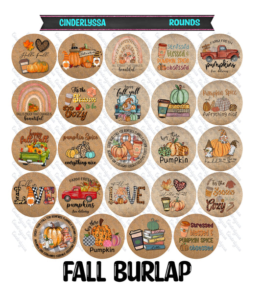 3 inch Round Fall Burlap Cardstock Only for car freshies - NO MOLD for Aroma Bead Molds, Premium Cardstock Images