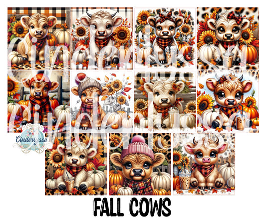 2.5 inch Square Fall Cows Cardstock Only for freshies - NO MOLD: Cardstock Silicone Mold, for Aroma Bead Molds, Premium Cardstock Images