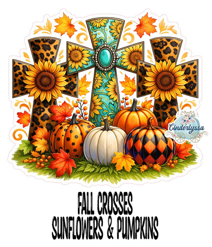 Fall Crosses Sunflowers & Pumpkins Cardstock Silicone Mold, Aroma Bead Molds, Premium Cardstock Images