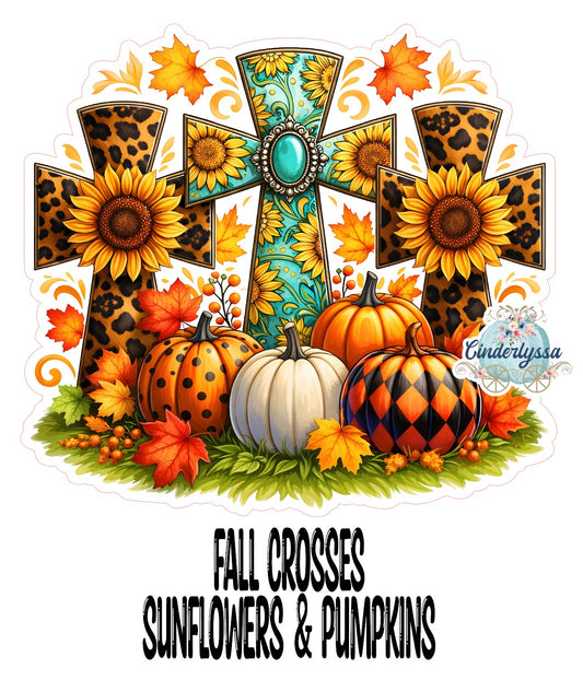 Fall Crosses Sunflowers & Pumpkins Cardstock Silicone Mold, Aroma Bead Molds, Premium Cardstock Images