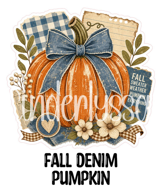 Fall Denim Pumpkin Cardstock Silicone Mold, Aroma Bead Molds, Premium Cardstock Images