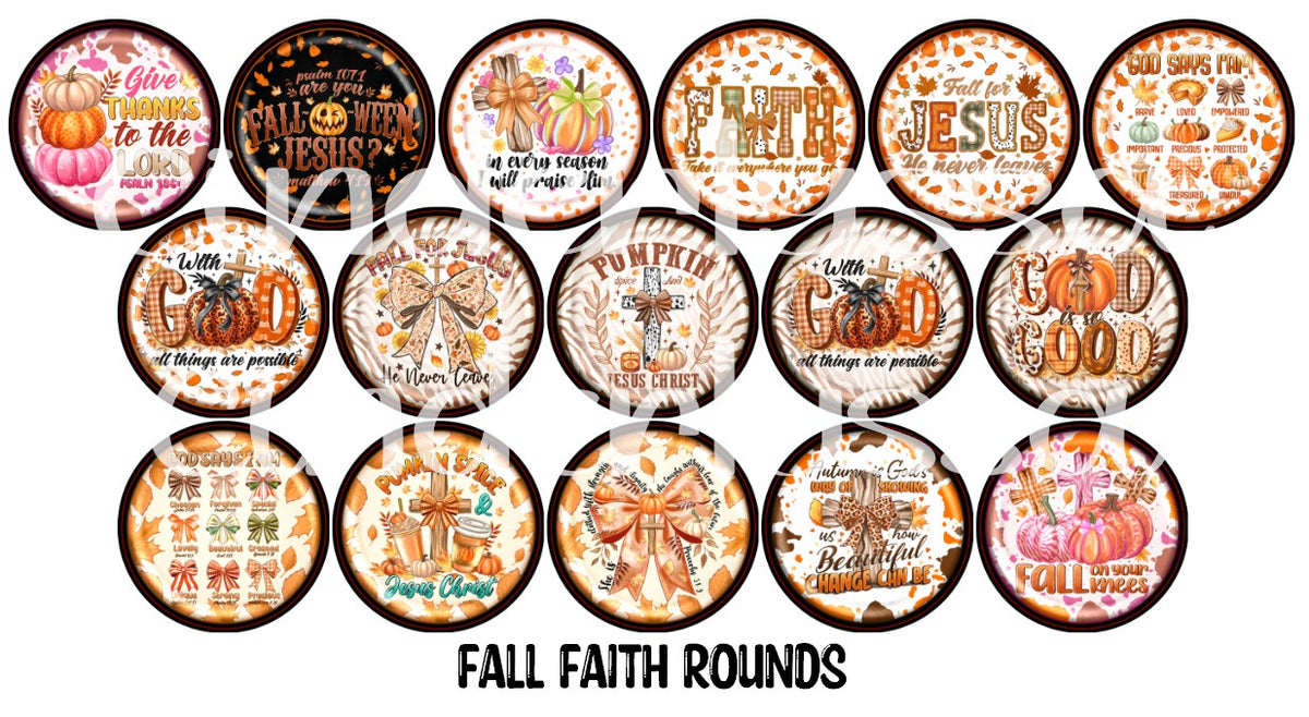 Fall Faith Rounds Cardstock Only for freshies - NO MOLD for Aroma Bead Molds, Premium Cardstock Images