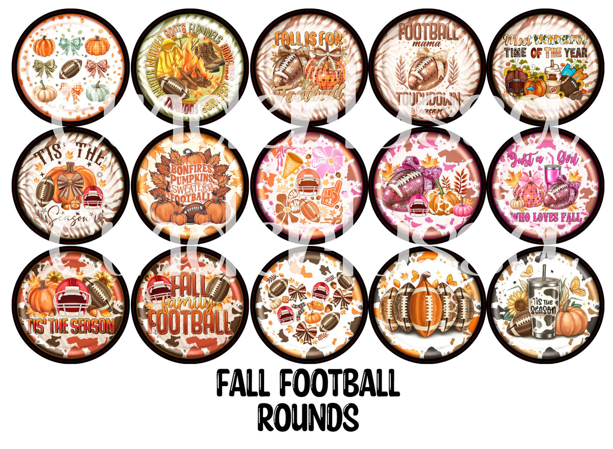 Fall Football Rounds Cardstock Only for freshies - NO MOLD for Aroma Bead Molds, Premium Cardstock Images