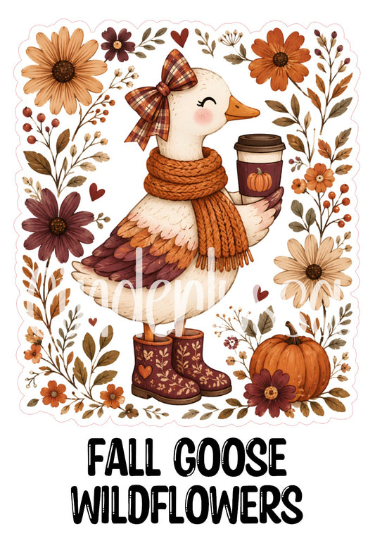 Fall Goose Wildflowers Cardstock Silicone Mold, Aroma Bead Molds, Premium Cardstock Images