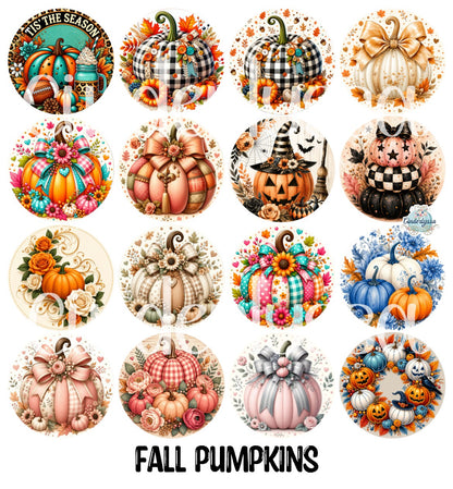 3.75 inch Round: Fall Pumpkins for Cardstock Silicone Mold, for Aroma Bead Molds, Premium Cardstock Images