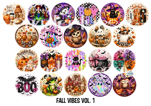 2.5 inch Round Fall Vibes Vol. 1 Cardstock Only for freshies:  Aroma Bead Molds, Premium Cardstock Images-NO MOLD