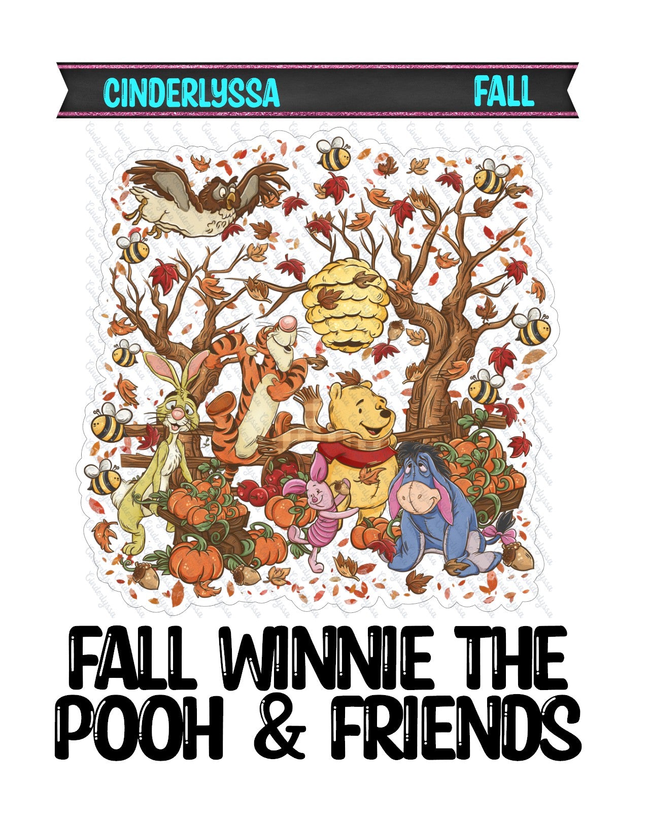 Fall Winnie The Pooh and Friends Cardstock Silicone Mold, Aroma Bead Molds, Premium Cardstock Images