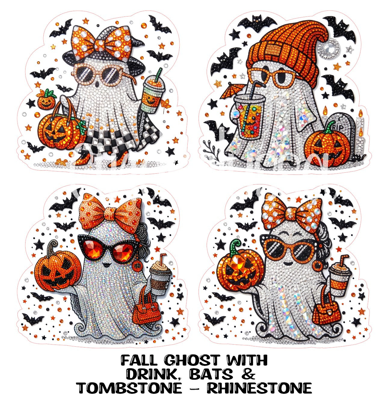 Fall Ghost With Drink, Bats & Tombstone Cardstock Silicone Mold, Aroma Bead Molds, Car Freshies, Premium Cardstock Images