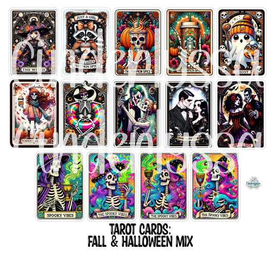 Tarot Cards: Fall, Halloween, Christmas, Professions, Patriotic, Vol. 4, Sun and Moon Dual Cavity Cardstock Silicone Mold, Aroma Bead Molds, Premium Cardstock Images