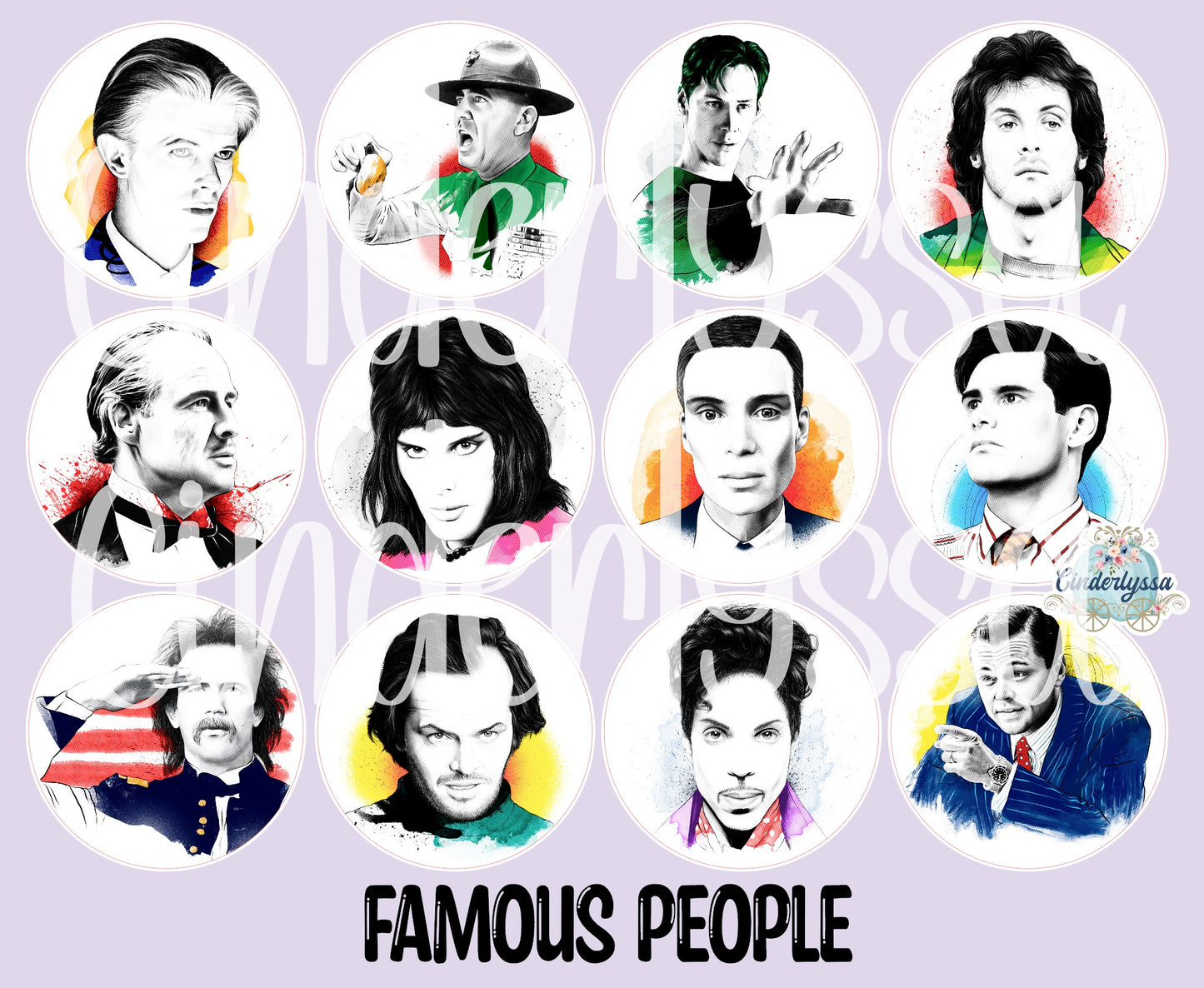 3.75 inch Round: Famous People for Cardstock Silicone Mold, for Aroma Bead Molds, Premium Cardstock Images
