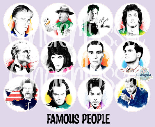 3.5 inch Round: Famous People for Cardstock Silicone Mold, NO MOLD INCLUDED for Aroma Bead Molds, Premium Cardstock Images