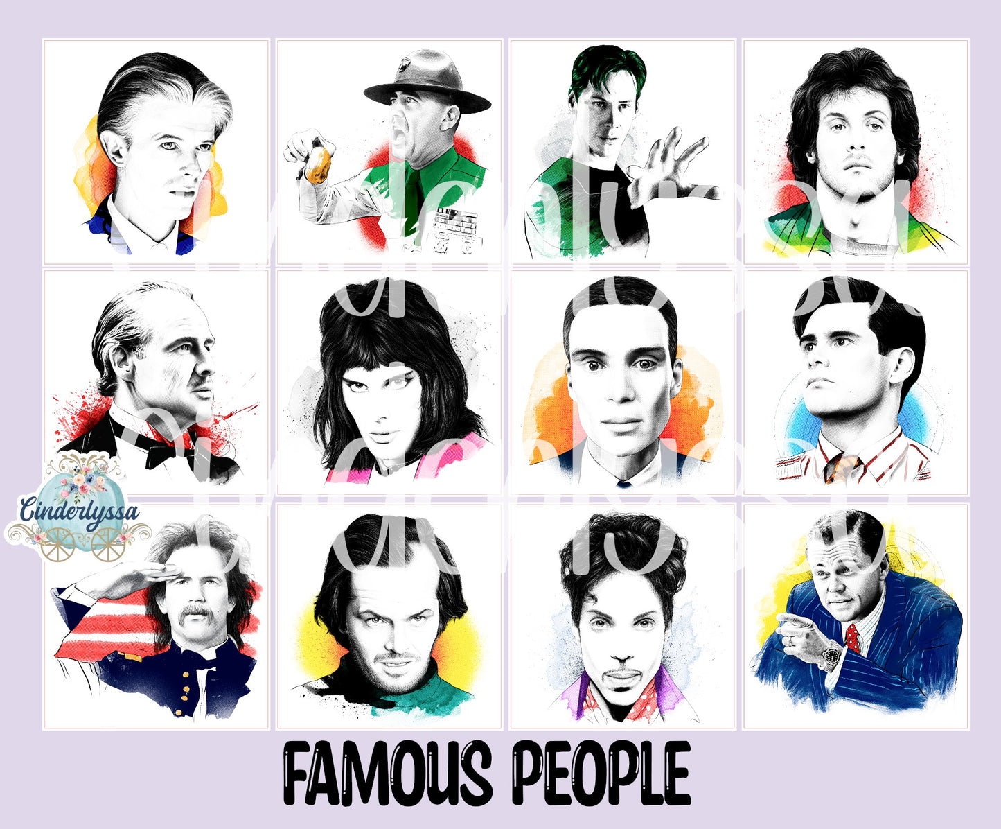 2.5 inch Square Famous People Cardstock Only for freshies -NO MOLD: Cardstock Silicone Mold, Premium Cardstock Image