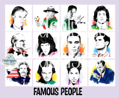 3 inch Square Famous People Cardstock for freshies: Cardstock Silicone Mold with .25 inch Curved Edge, Premium Cardstock Image