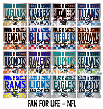 Fan For Life - NFL Cardstock Silicone Mold, Aroma Bead Molds, Car Freshies, Premium Cardstock Images