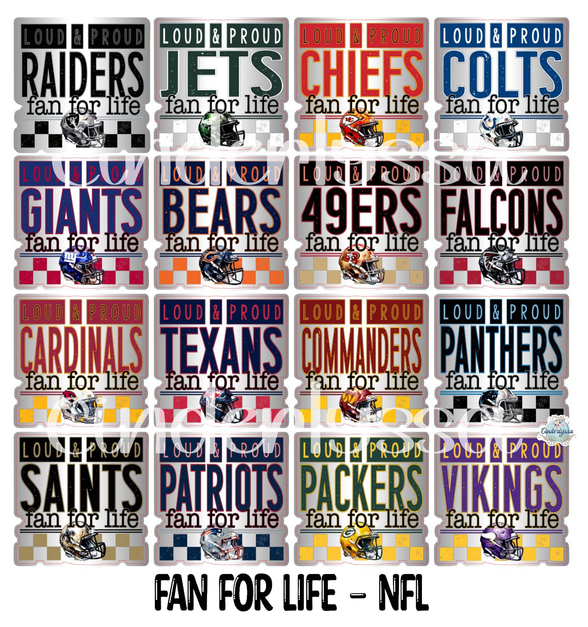 Fan For Life - NFL Cardstock Silicone Mold, Aroma Bead Molds, Car Freshies, Premium Cardstock Images