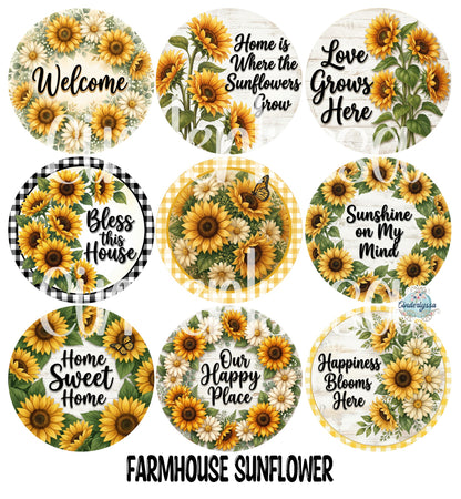 3.75 inch Round Farmhouse Sunflower for Cardstock Silicone Mold, for Aroma Bead Molds, Premium Cardstock Images