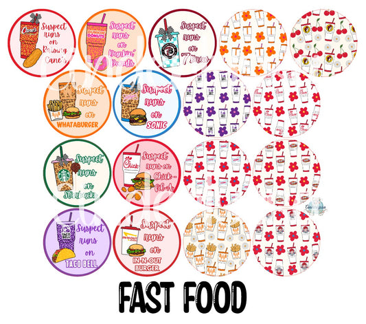 3.5 inch Round: Fast Food for Cardstock Silicone Mold, NO MOLD INCLUDED for Aroma Bead Molds, Premium Cardstock Images