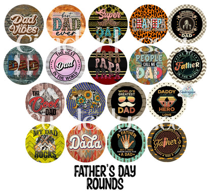 3.75 inch Round: Father's Day for Cardstock Silicone Mold, for Aroma Bead Molds, Premium Cardstock Images