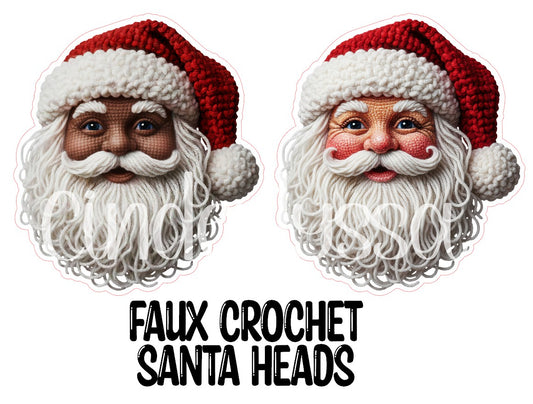 Faux Crochet Santa Heads Cardstock Silicone Mold, Aroma Bead Molds, Premium Cardstock Images